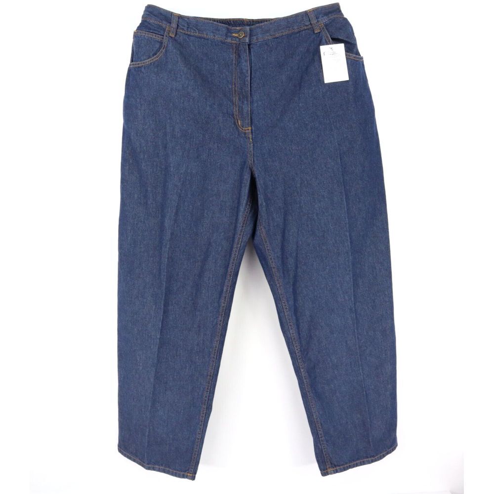Mainstreet Blues Jeans Womens 22W Blue 100% Cotton Stretch Waist High‎ Rise NWT